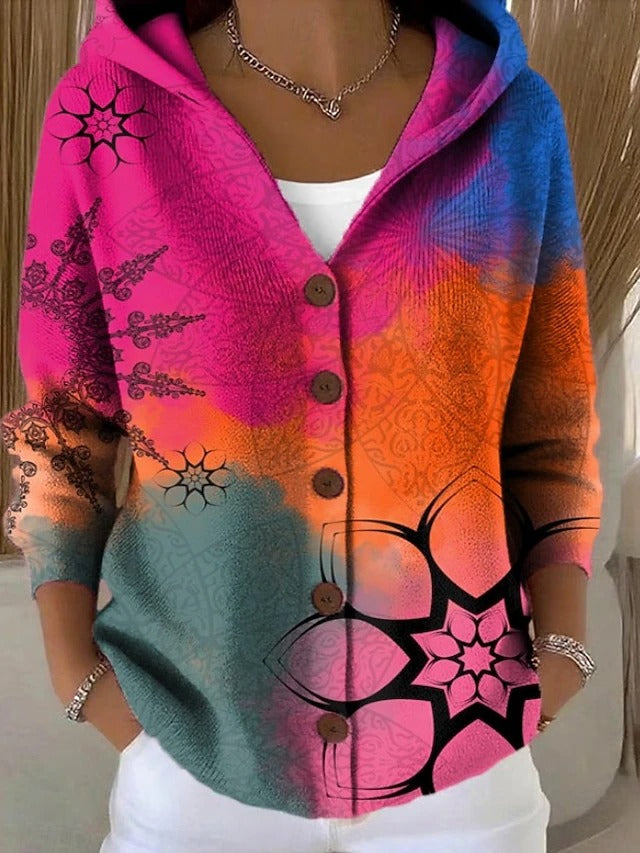 Colomba — Cardigan Imprimé à Capuche