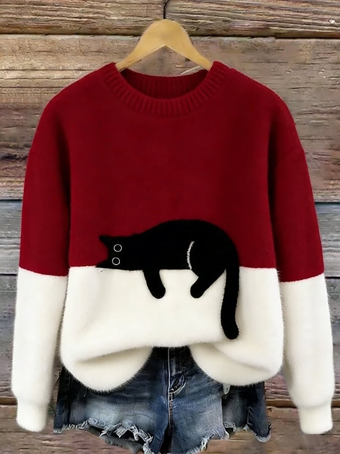 Charlotte | Pull Douillet Chat Endormi