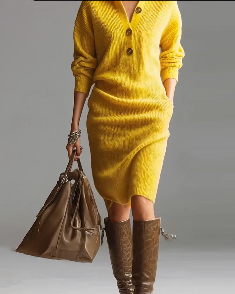 Robe pull décontractée de couleur unie pour l&