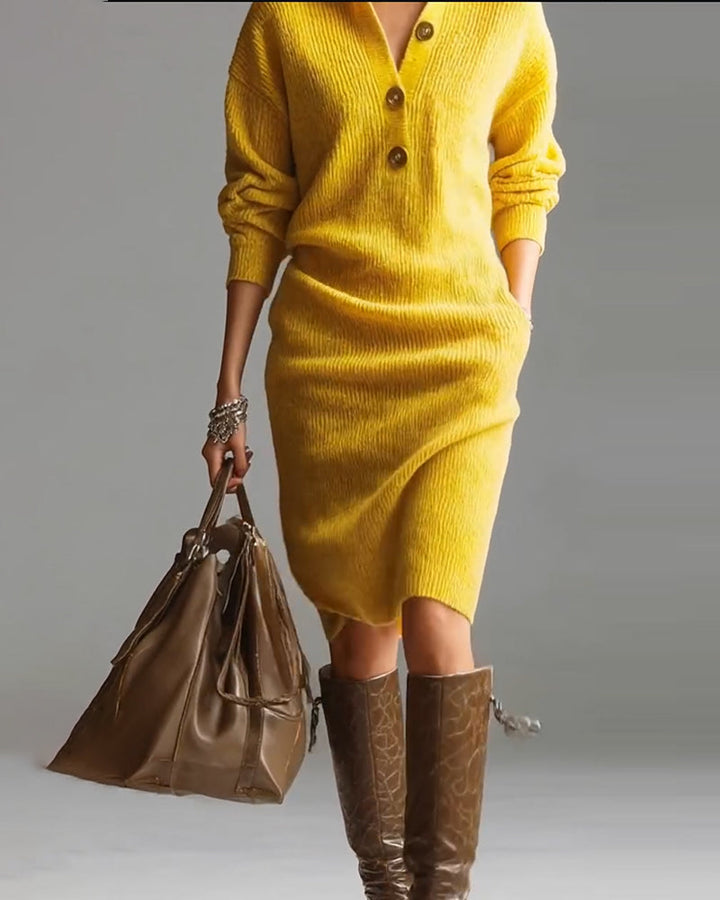 Robe pull décontractée de couleur unie pour l&
