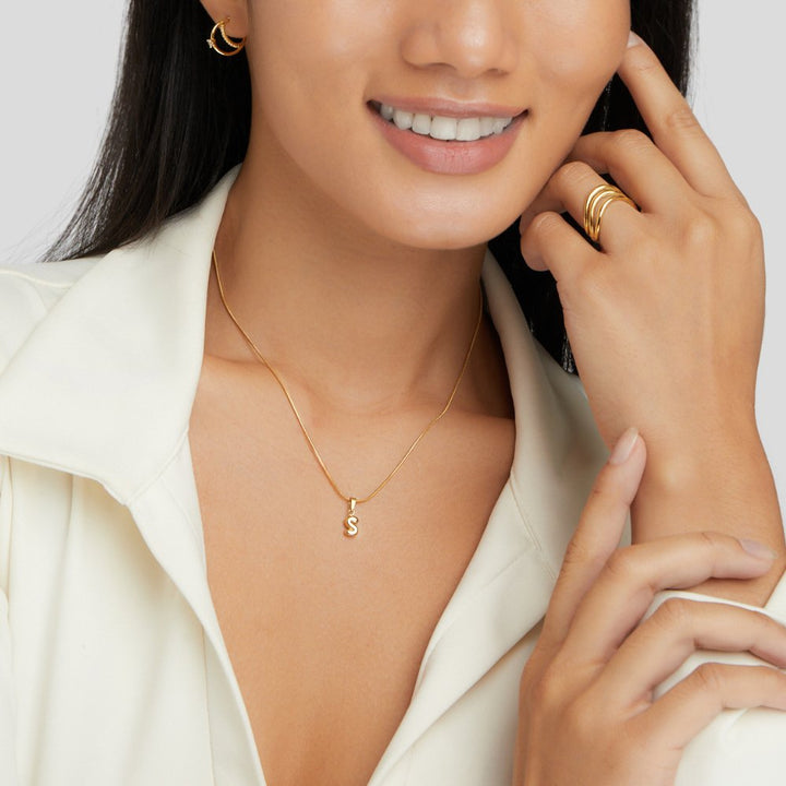 Louison - Collier Lettre Bubble Chic