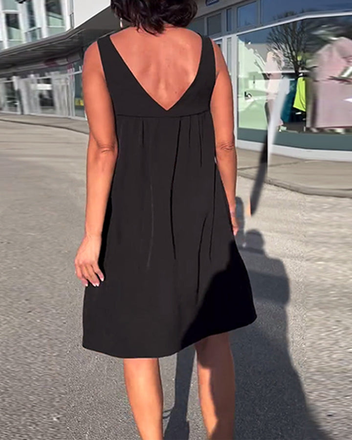 Robe Sans Manches Unie Shift