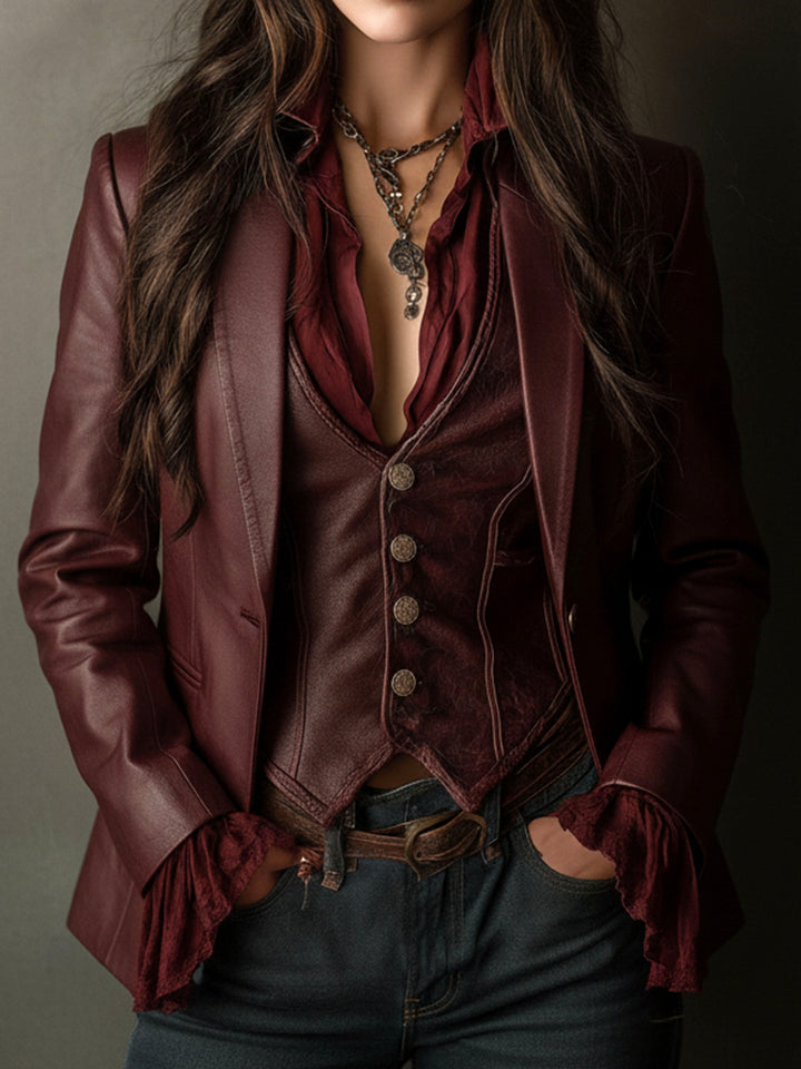 Delphine | Blazer Vintage Bordeaux