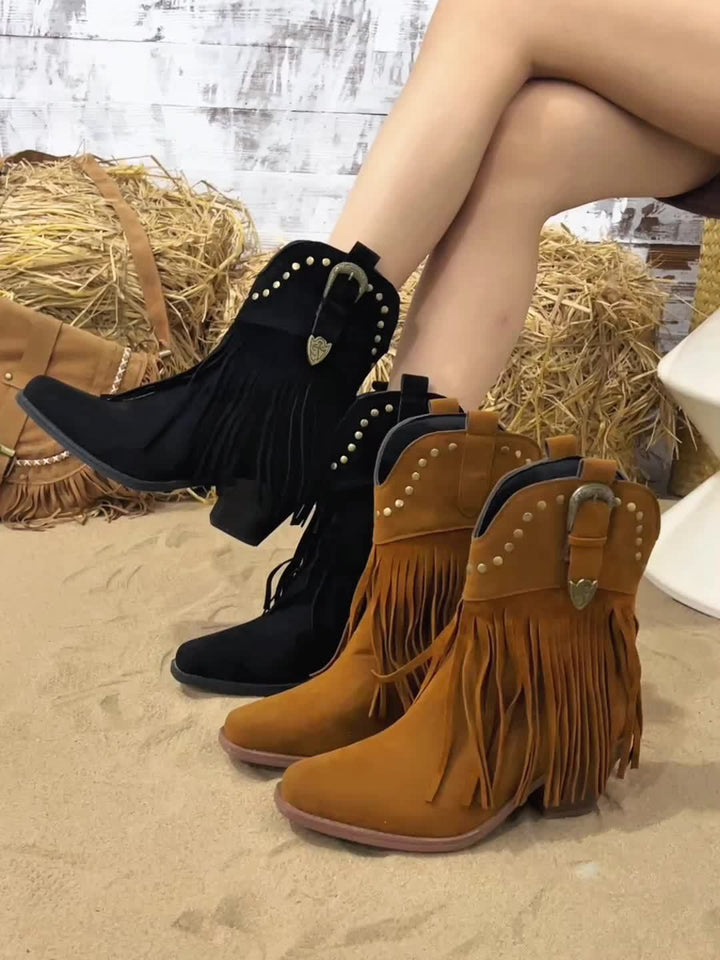Calla | Bottes de cowboy avec franges