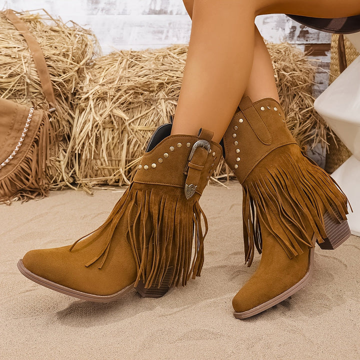 Calla | Bottes de cowboy avec franges