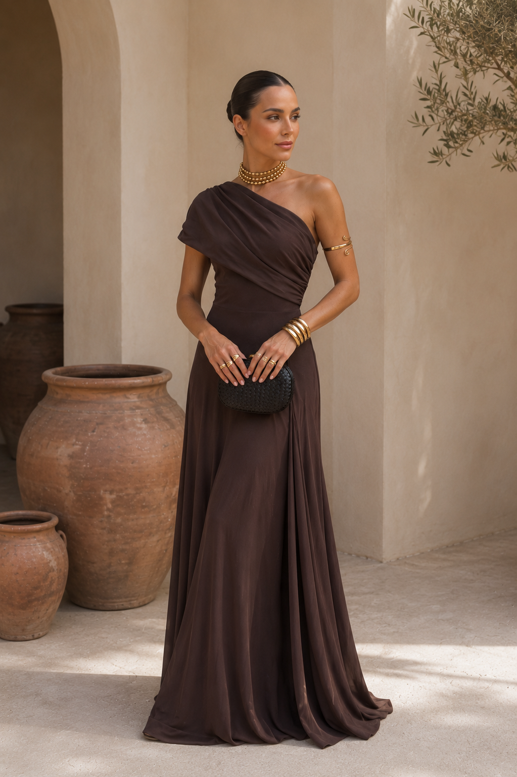 Robe Tolède de couleur marron