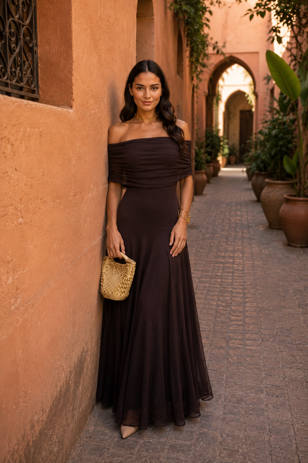 Robe Tolède de couleur marron