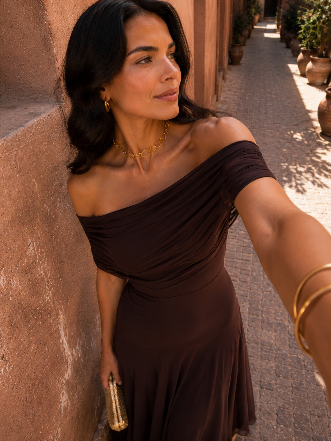 Robe Tolède de couleur marron