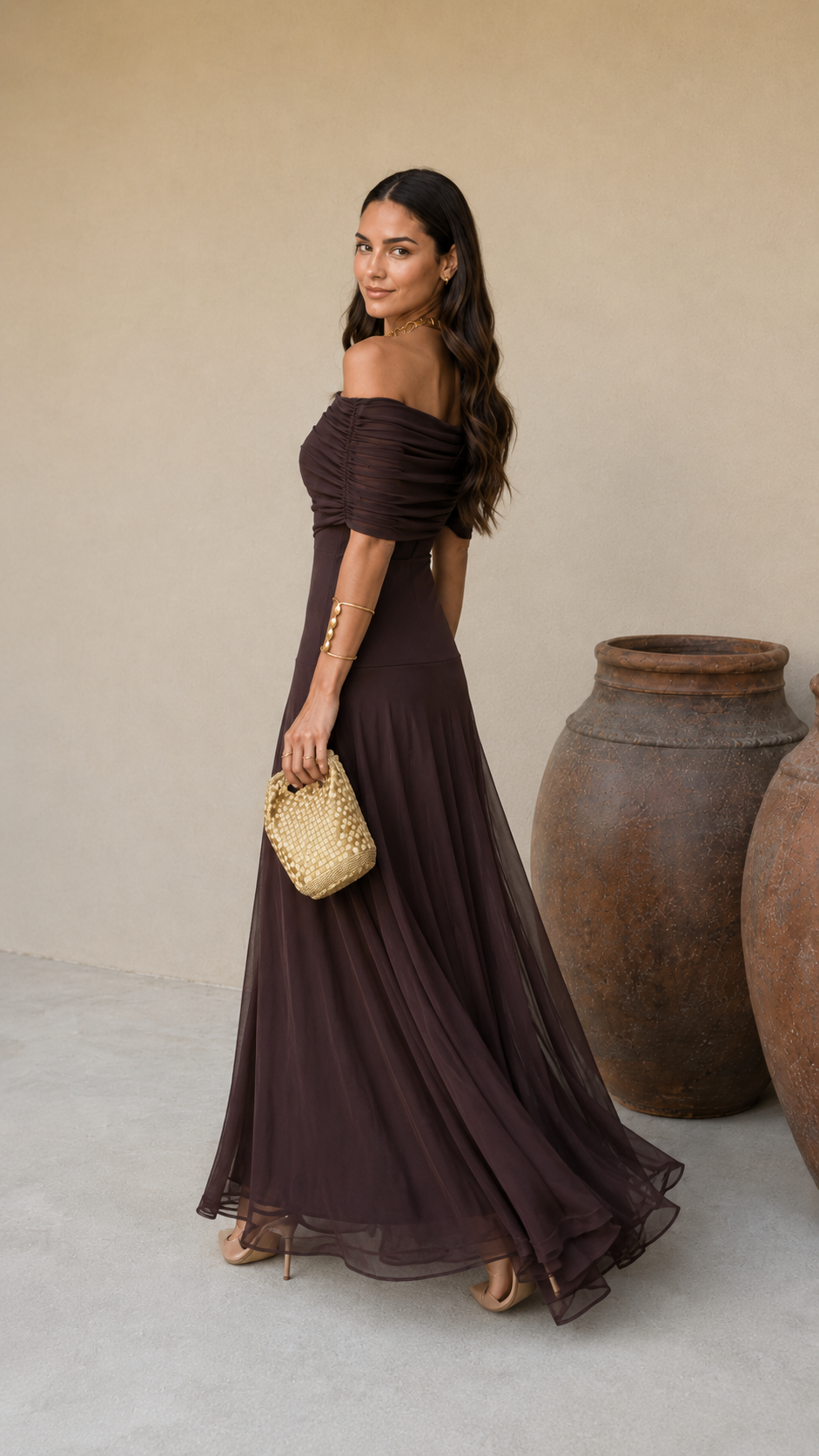 Robe Tolède de couleur marron