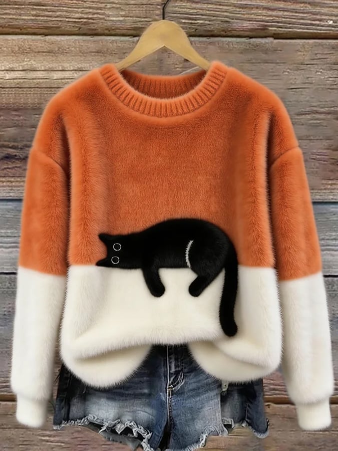 Charlotte | Pull Douillet Chat Endormi