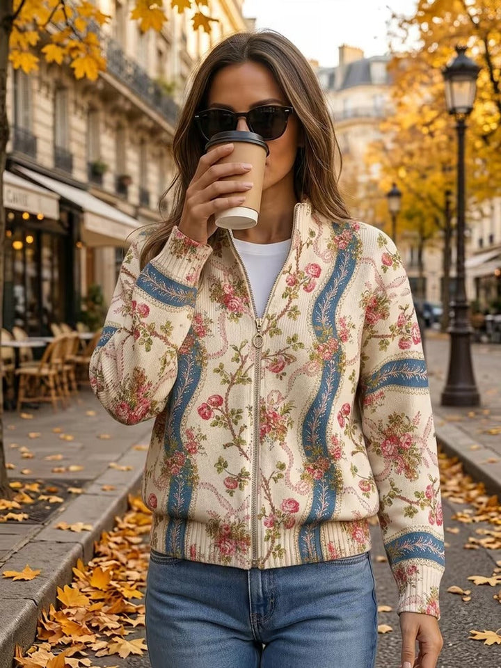 Eulalia | Cardigan Ruban Roses Grimpantes
