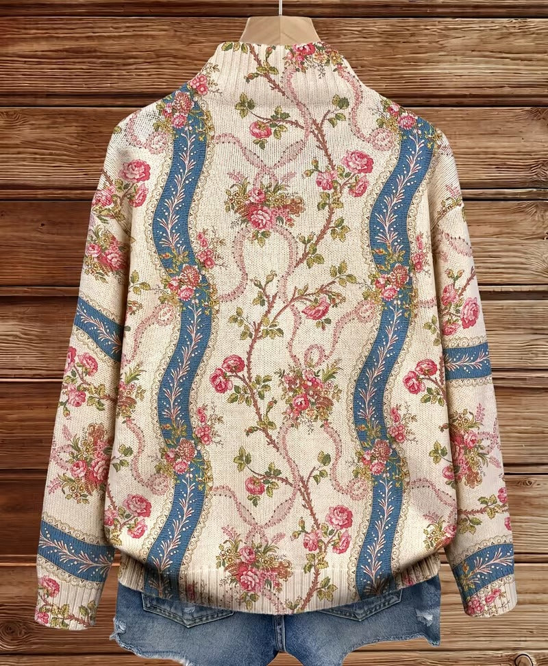 Eulalia | Cardigan Ruban Roses Grimpantes
