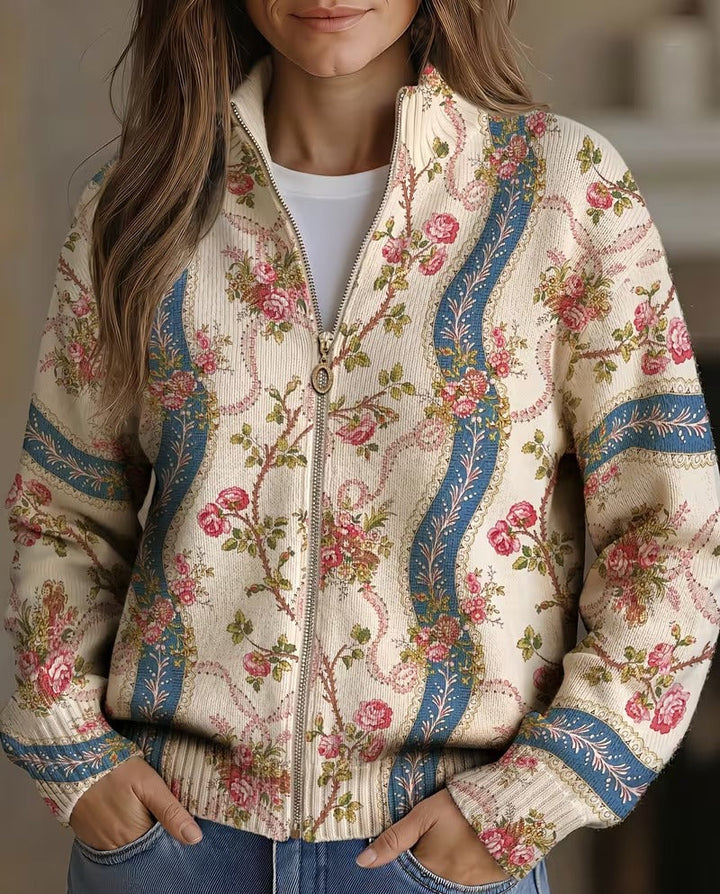 Eulalia | Cardigan Ruban Roses Grimpantes