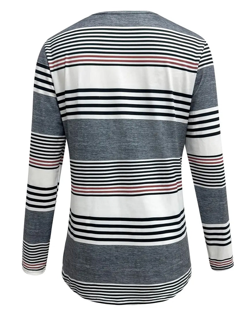 T - Shirt Avec Rayures Pour le Port Casual