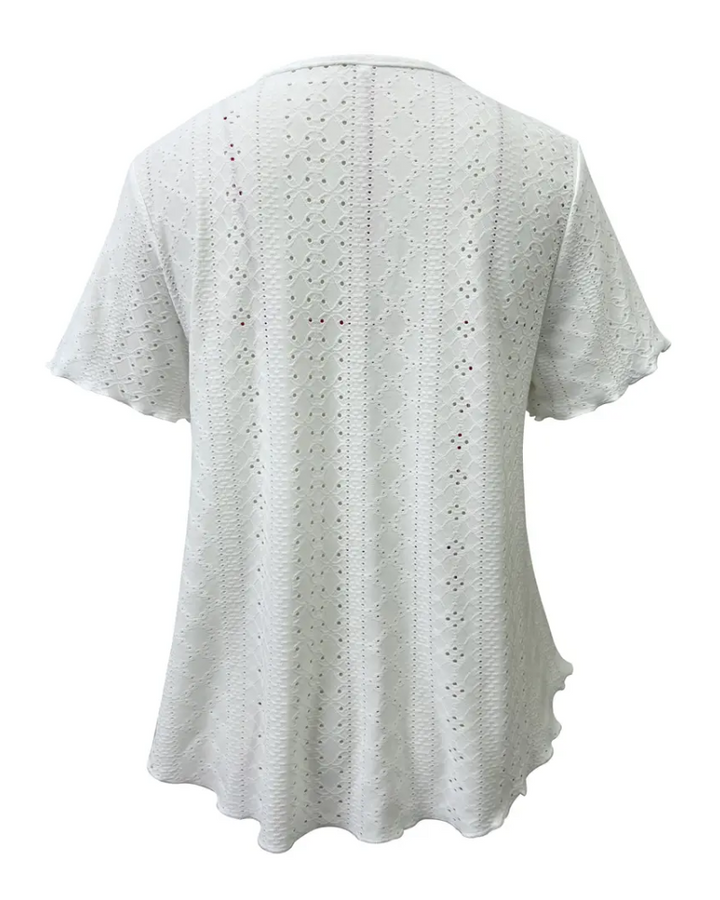T-Shirt À Col En V Creux Style Français