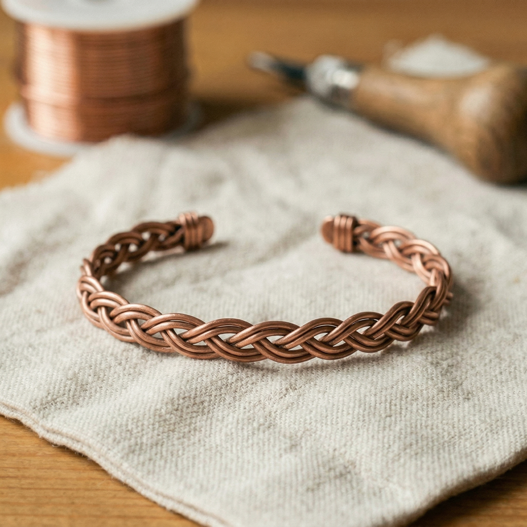 Bracelet de cheville en cuivre Reed de Élise Marseille