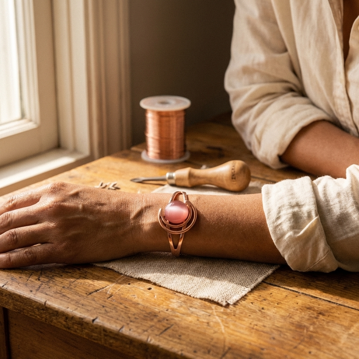 Bracelet en cuivre rose Élise Marseille Sphere
