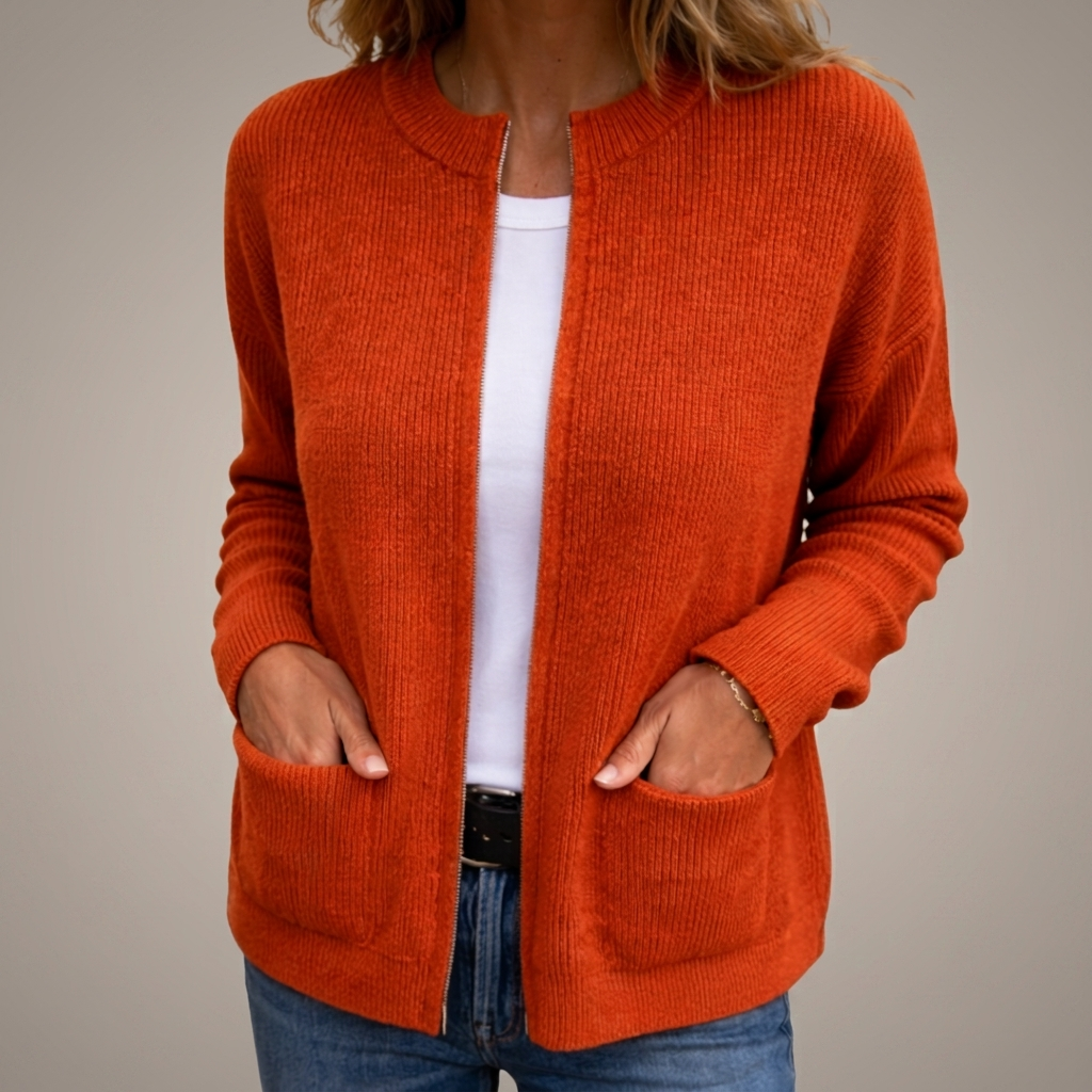 Juliette | Gilet Zippé en Maille Douce