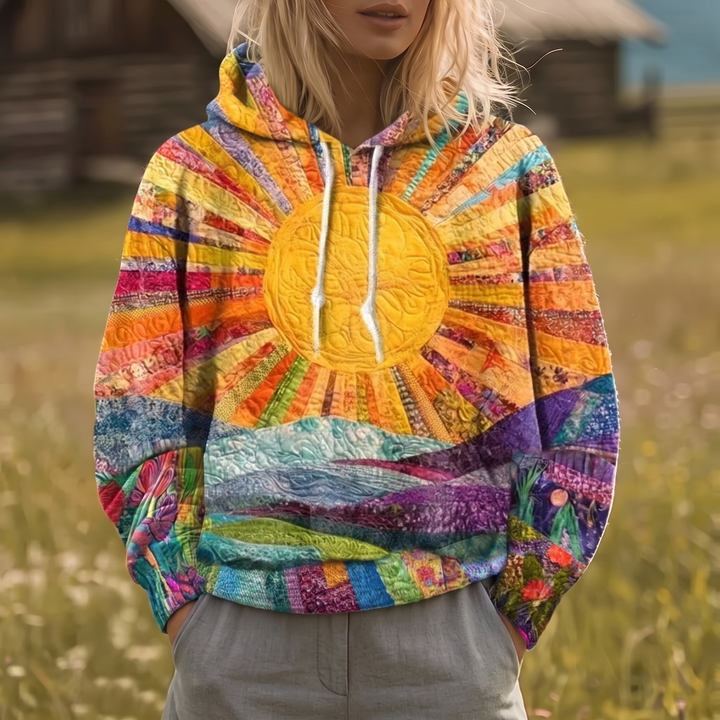 Ryleth | Sweat à capuche Y2K à imprimé soleil
