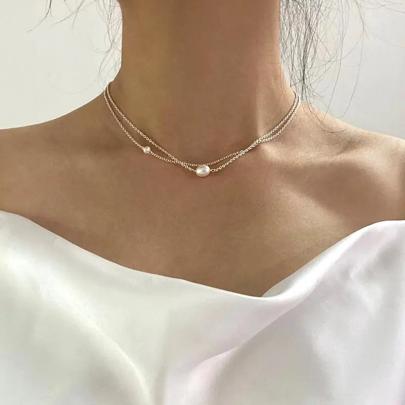 Clémentine - Collier Classique avec Perles d&