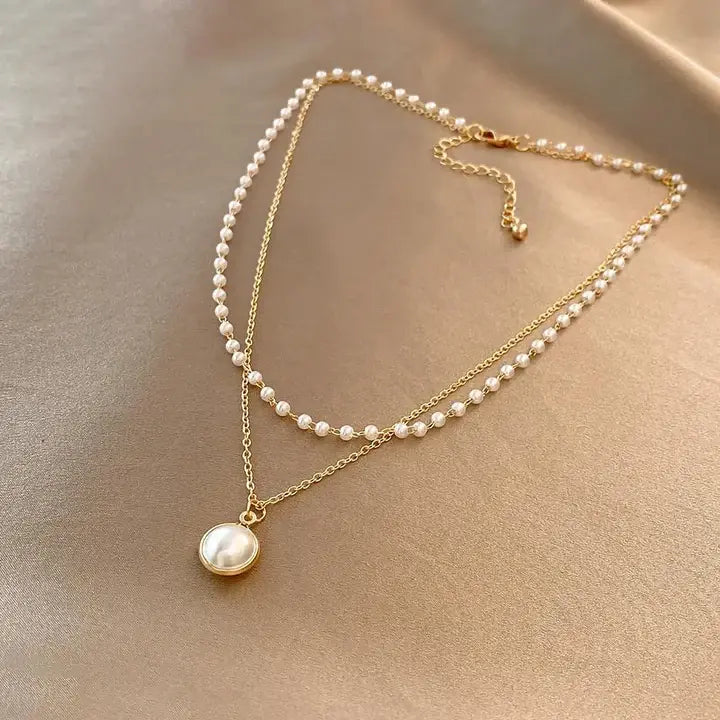 Séverine - Collier Élégant en Or avec Perles
