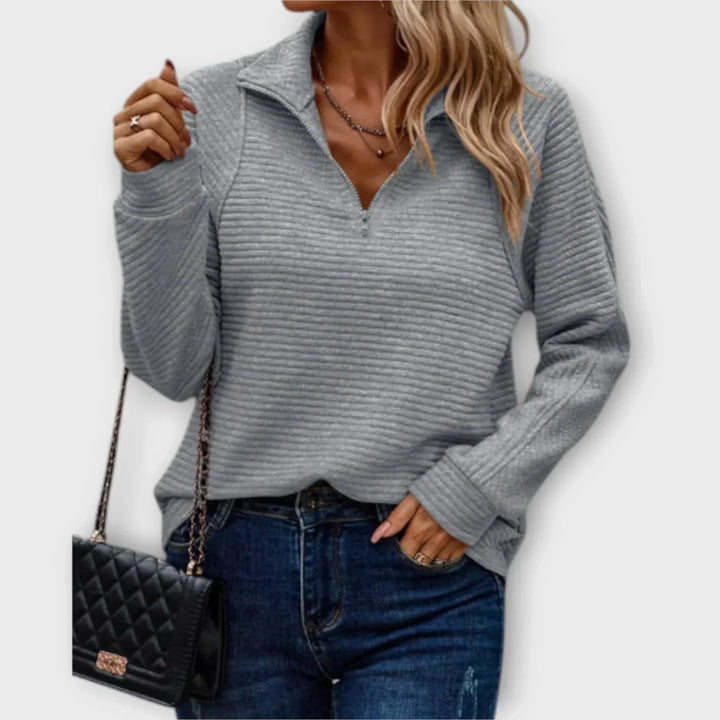 Noémie | PULL CHIC DÉCONTRACTÉ À COL ZIPPÉ