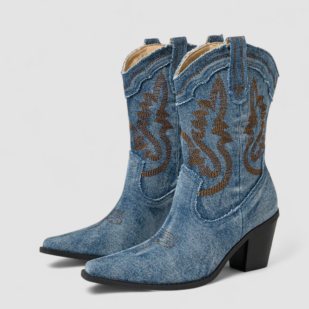 Selena - Bottines en Denim Orthopédique