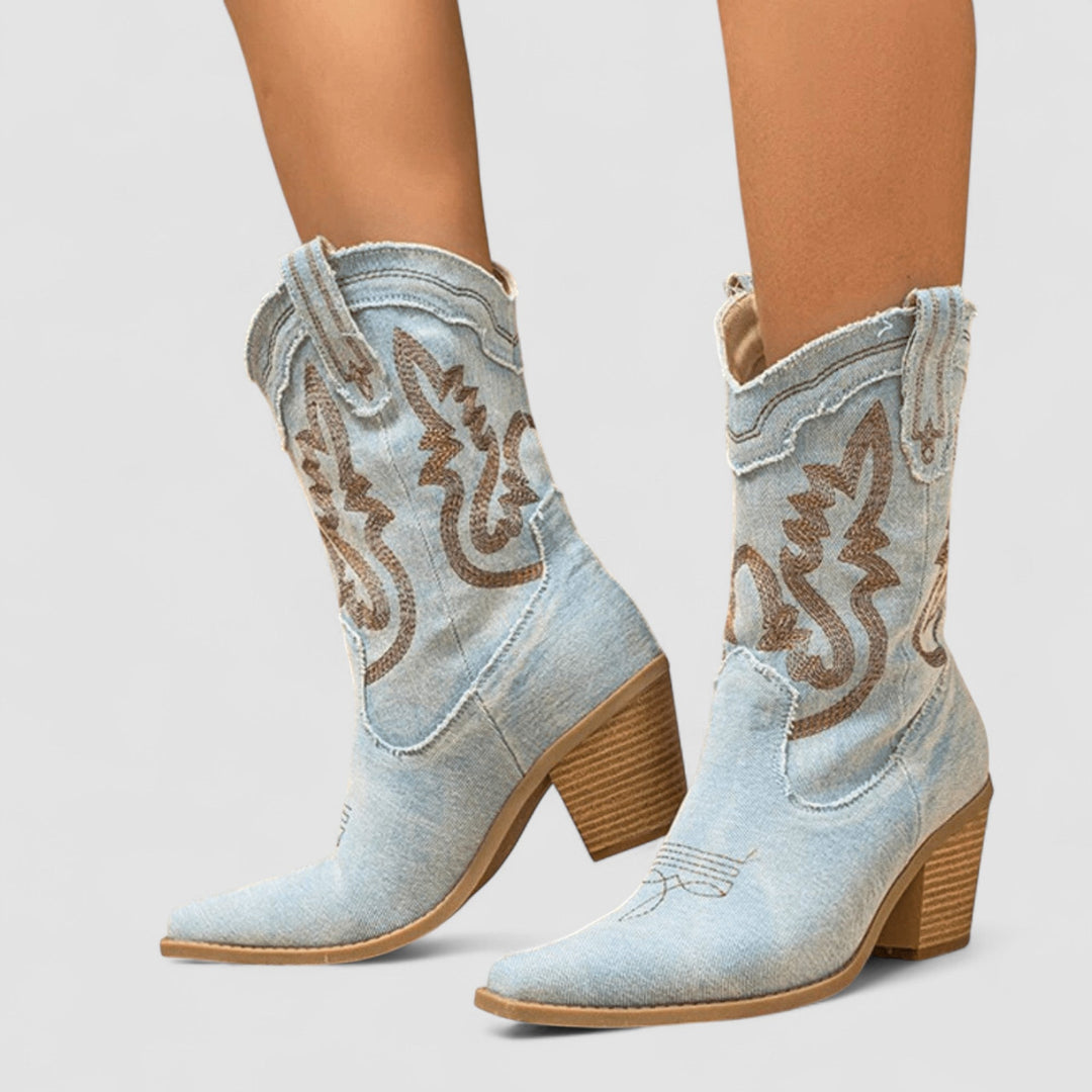 Selena - Bottines en Denim Orthopédique