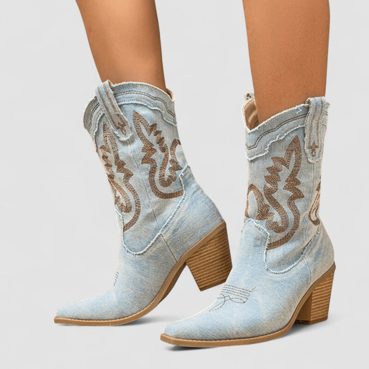 Selena - Bottines en Denim Orthopédique