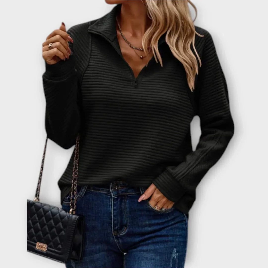 Noémie | PULL CHIC DÉCONTRACTÉ À COL ZIPPÉ