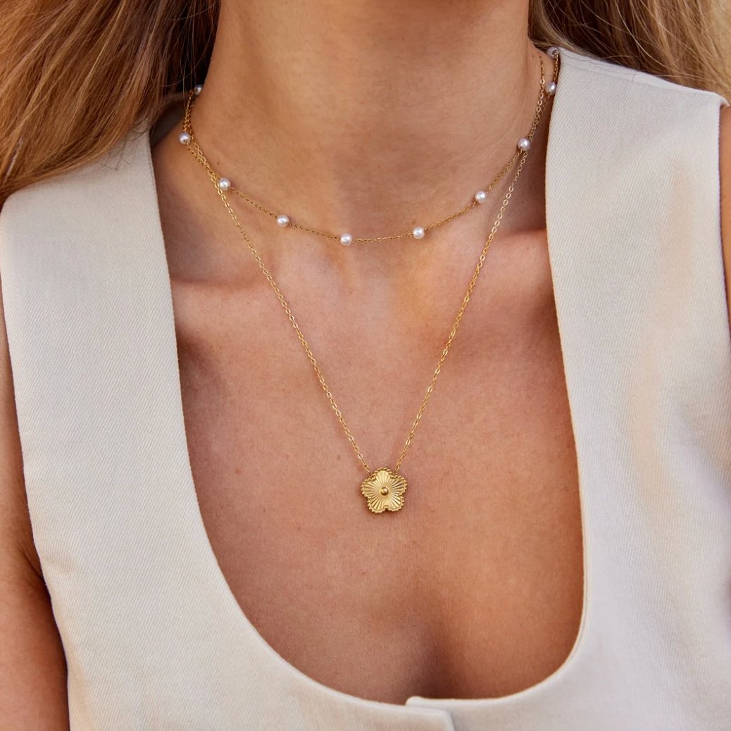 Adèle - Collier à Chaîne avec Perles