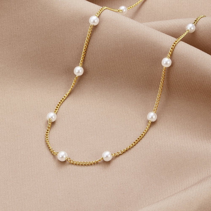 Adèle - Collier à Chaîne avec Perles