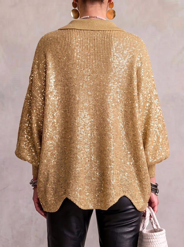 Ortensia — Cardigan Oversize Boutons Dorés