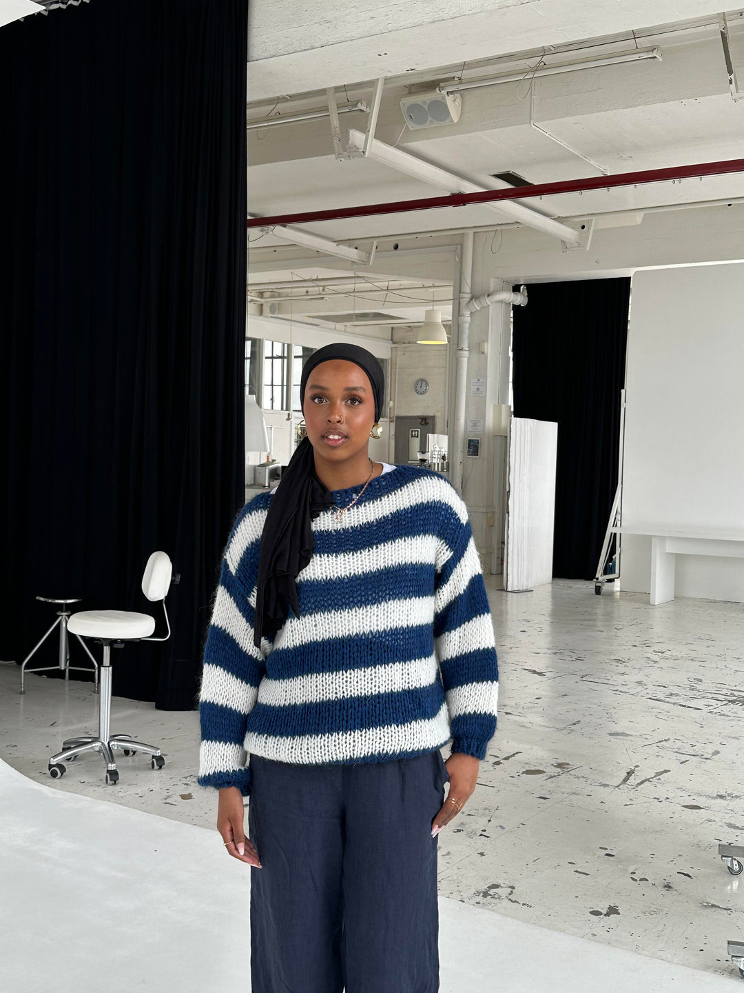 Capucine | PULL OVERSIZE EN TRICOT RAYÉ