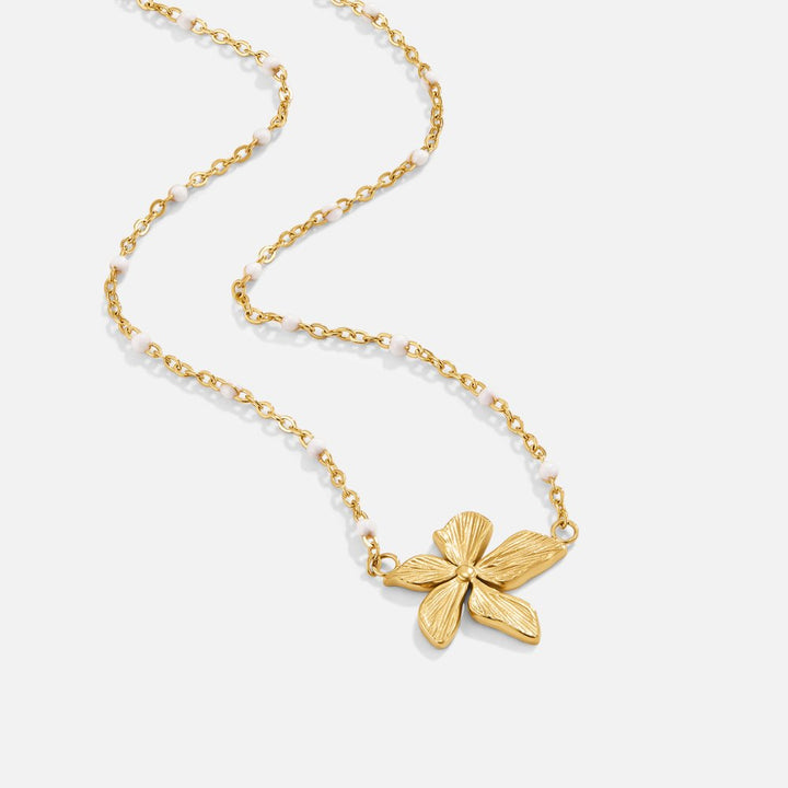 Élodie - Collier Élégant en Or Couleur avec Fleurs