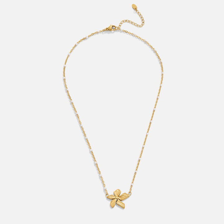 Élodie - Collier Élégant en Or Couleur avec Fleurs