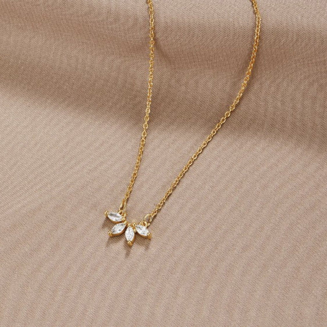 Céleste - Collier Feuille en Cristal