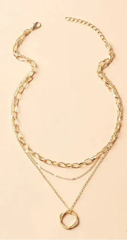 Violette - Collier Doré Superposé avec Pendentif