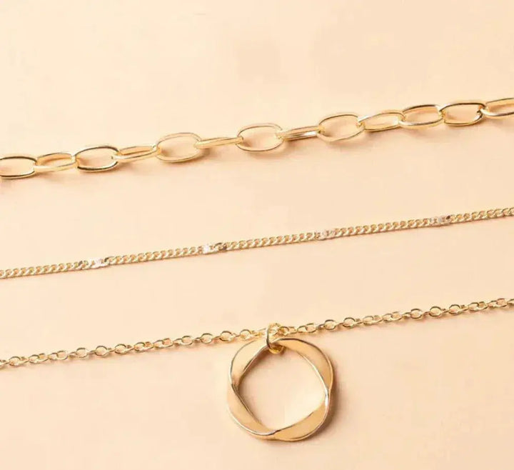 Violette - Collier Doré Superposé avec Pendentif